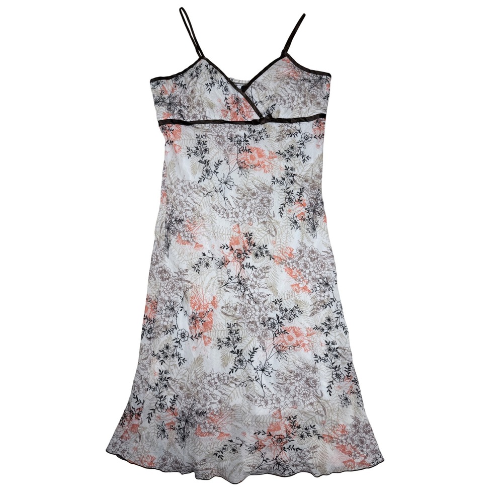 Studio 1940 Y2K Floral Cami Dress Womens 14 White Orange Brown